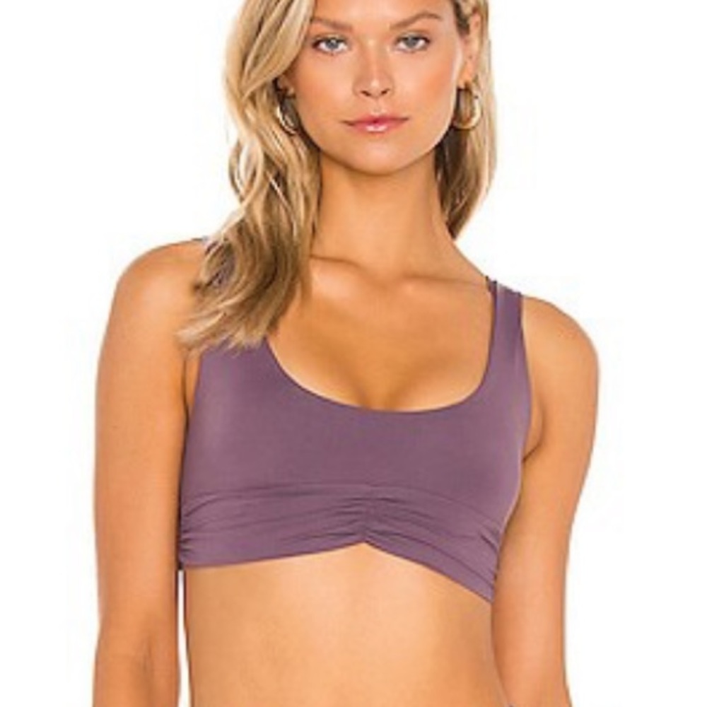 Riot Swim Mauve Purple Scoop Bralette Bikini Top